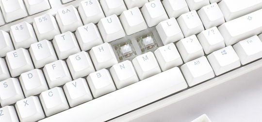 Ducky One 3 TKL Гейминг Механична Клавиатура Без ключове с Cherry MX Speed Silver суичове и RGB подсветка (Английски US) Pure White