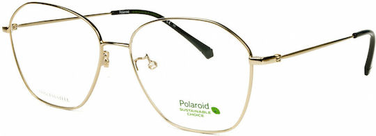 Polaroid Damen Metallischer Brillengestell Gold PLDD425/G RHL