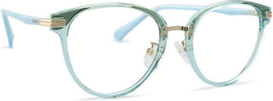 Polaroid Women's Acetate Skeleton Structure Cat Eye Turquoise PLD D427 G 30O