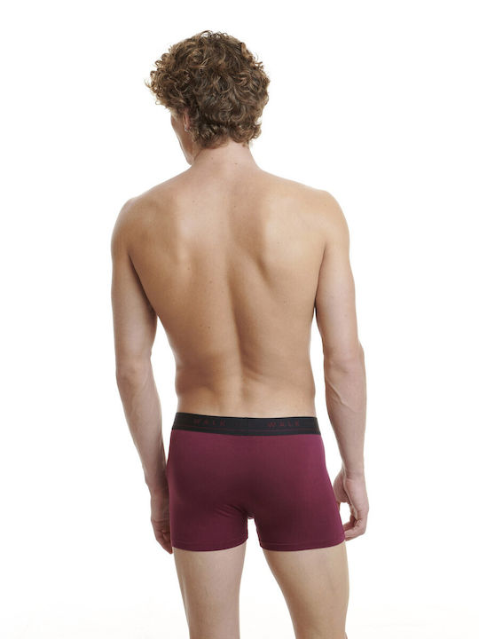 Walk Herren Boxershorts Anthracite-Bordeaux 2Packung