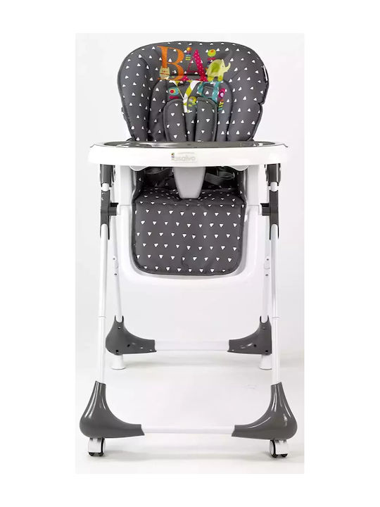 Asalvo Chef Klappbarer Baby Hochstuhl Grau