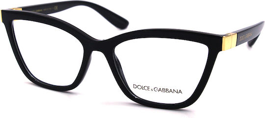 Dolce & Gabbana Weiblich Kunststoff Brillenrahmen Schmetterling Schwarz DG5076 501
