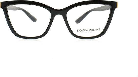 Dolce & Gabbana Weiblich Kunststoff Brillenrahmen Schmetterling Schwarz DG5076 501