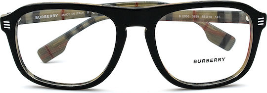 Burberry Neville Men's Acetate Prescription Eyeglass Frames Black BE 2350 3838