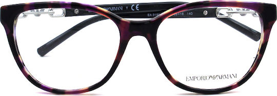 Emporio Armani Plastic Eyeglass Frame Brown Tortoise EA3190 5863