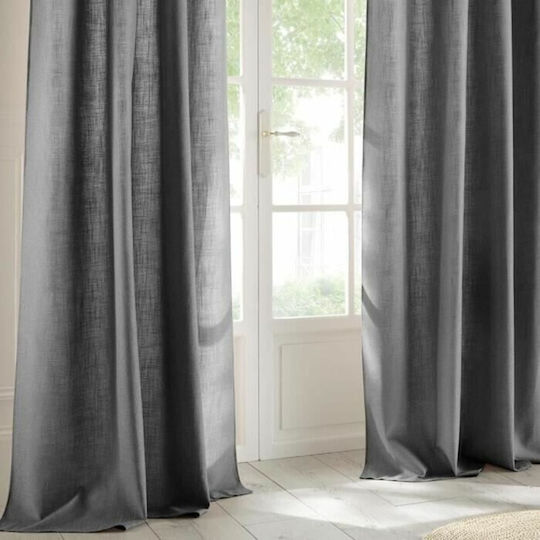 Atmosphera Curtain with Grommets Dark Grey 140x260cm Atmosphera Curtain with Grommets Dark Grey 140x260cm
