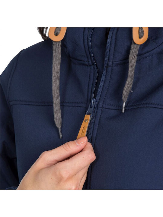 Kristen Women's Long Parka Softshell Jacket Waterproof and Windproof for Winter Navy Blue