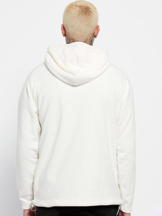 Funky Buddha Men's Sweatshirt with Hood and Pockets White