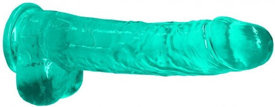 Shots Real Rock Crystal Clear Dildo With Balls Реалистично дилдо с Топки и Вендуза Green 23см