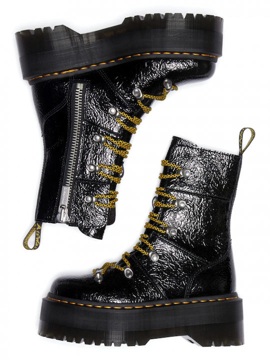 Ghilana Max Stiefeletten Damen aus Lackleder Schwarz