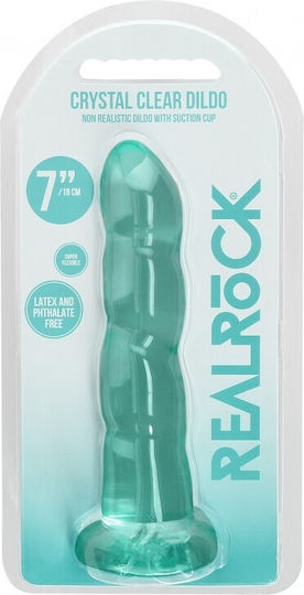 Shots Real Rock Crystal Clear Ρεαλιστικό Dildo με Βεντούζα Green 18cm