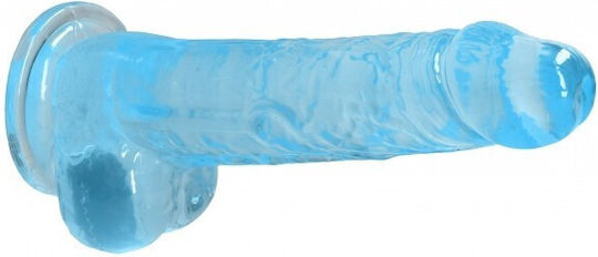 Shots Real Rock Crystal Clear Dildo With Balls 21cm Blue