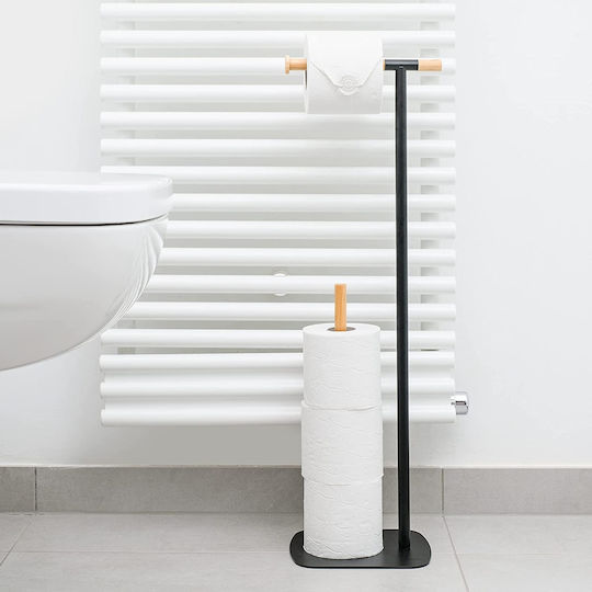 Navaris Metallic Paper Holder Floor Black