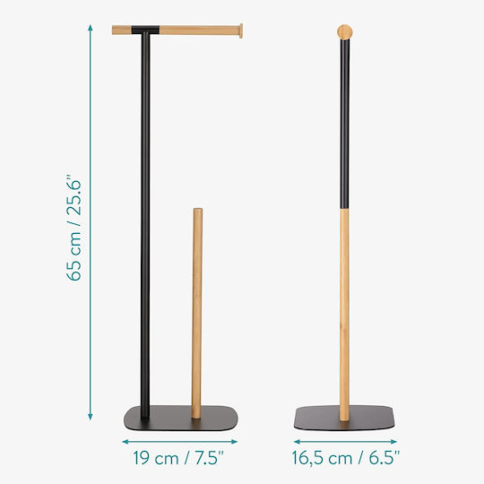 Navaris Metallic Paper Holder Floor Black