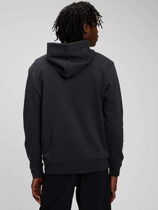 GAP Herren Sweatshirt mit Kapuze und Taschen Schwarz