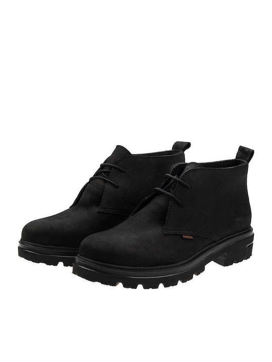 Leather Women's Oxford Boots Black