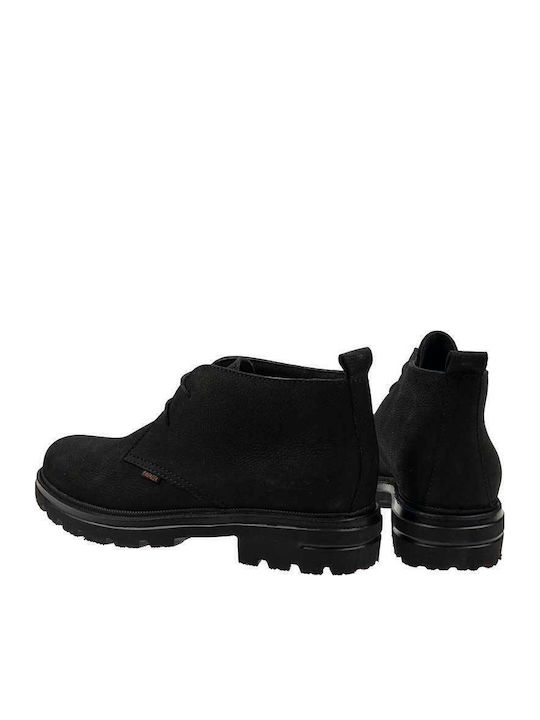 Leather Women's Oxford Boots Black