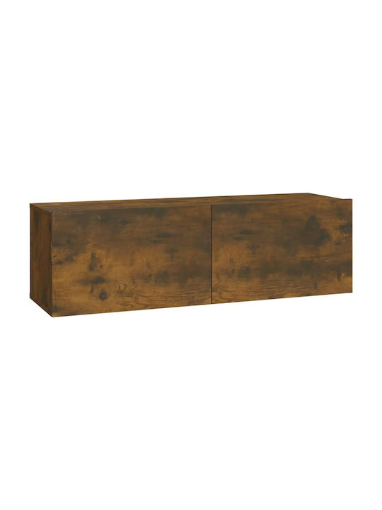 Wandvitrine Wohnzimmer aus geräucherter Eichenholz 100x30x30cm