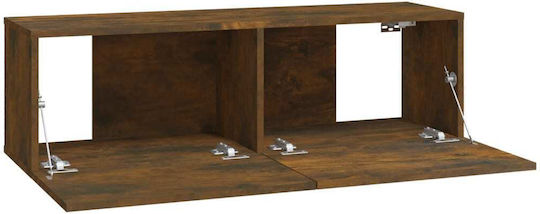 Wall-Mounted Living Room Cabinet Made of Smoked Oak Wood 100x30x30cm