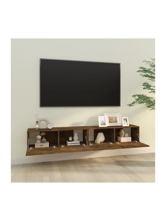Wandvitrine Wohnzimmer aus geräucherter Eichenholz 100x30x30cm