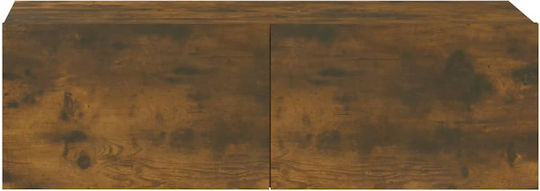 Wall-Mounted Living Room Cabinet Made of Smoked Oak Wood 100x30x30cm