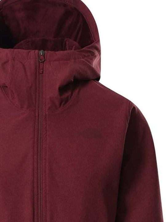 Shelbe Raschel Women's for Hiking Short Sports Softshell Jacket Waterproof and Windproof for Winter with Hood Burgundy