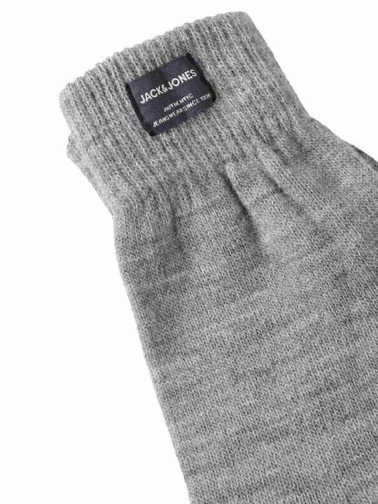 Men's Knitted Touch Gloves Light Grey