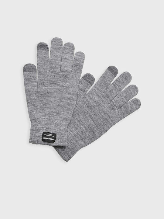 Men's Knitted Touch Gloves Light Grey