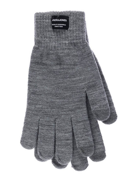 Men's Knitted Touch Gloves Light Grey