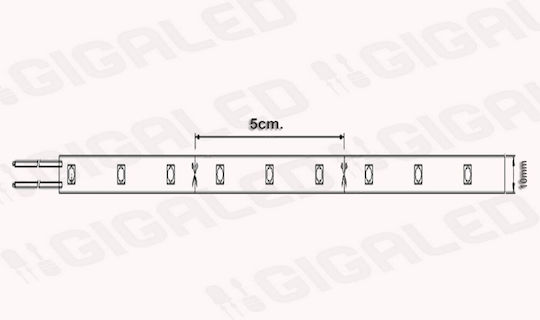 Atman Αδιάβροχη Ταινία LED 12V Πράσινο Φως 1m Τύπου SMD5050