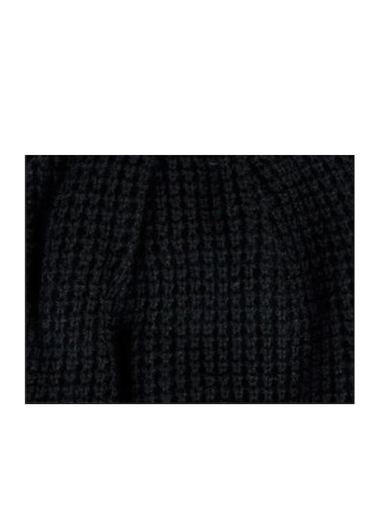 Beanie Unisex Σκούφος με Rib Πλέξη σε Μαύρο χρώμα