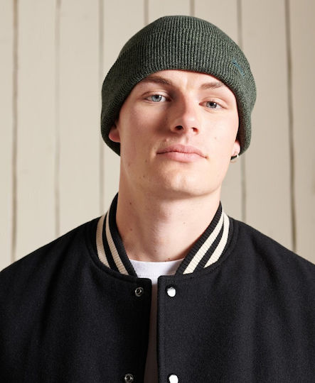 Vintage Logo Classic Knitted Beanie Cap Khaki