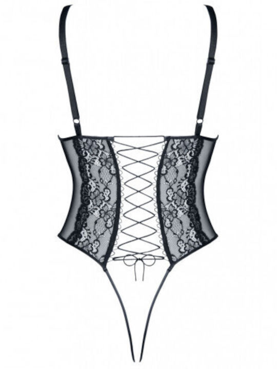 Demoniq Margot Crotchless Teddy Sexy Bodysuit Black