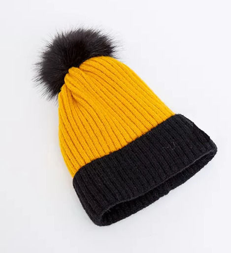 CP-02 Ribbed Beanie Cap Yellow/Black