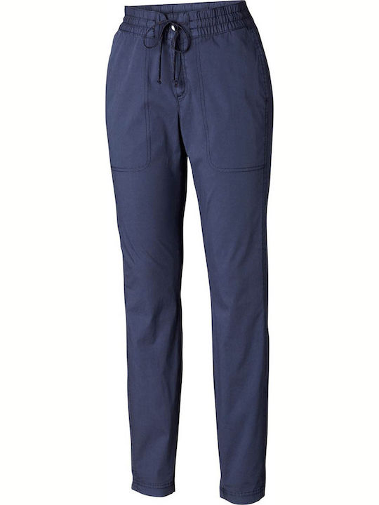 Elevated Women's Fabric Trousers Regular Fit Navy Blue