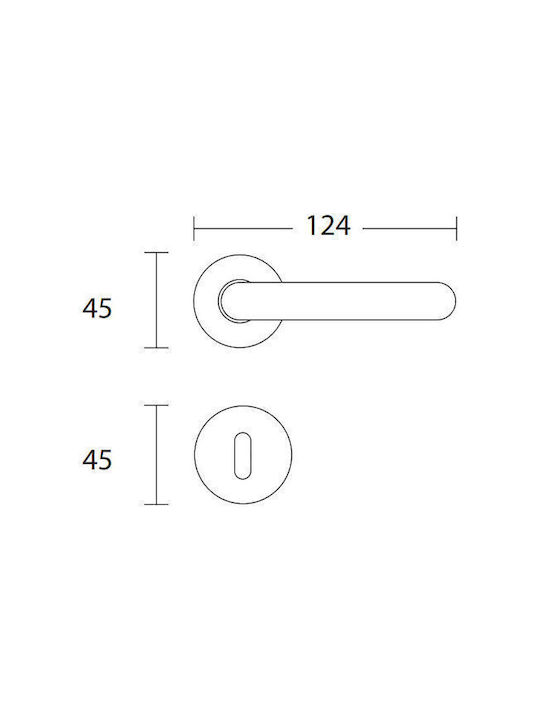 Conset Buton Ușa din mijloc cu Rosette C605 Pereche Negru