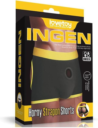 Lovetoy Ingen Horny Strap On Shorts Бельо в Черен цвят