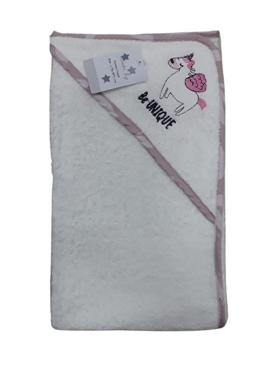 Beboulino Hooded Baby Bath Towel Unicorn White