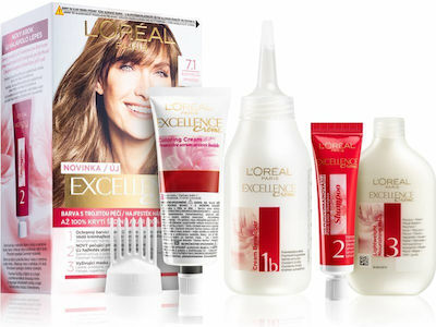 L'Oreal Paris Excellence Creme Triple Care Color Set Hair Dye 7.1 Ash Blonde 48ml