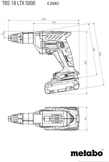 Metabo TBS 18 LTX BL 5000 Κατσαβίδι Γυψοσανίδας Μπαταρίας Solo 18V