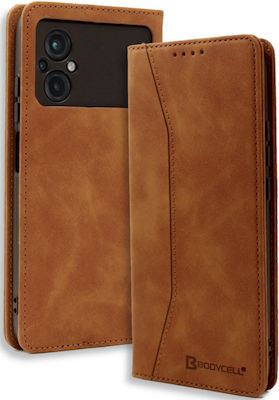 Bodycell Synthetic Leather Book Brown (Poco M5Poco M5)