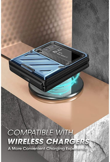 Supcase Beetle Pro С пълно покритие (360°) Пластмаса 2мм син металик (Galaxy Z Flip4)