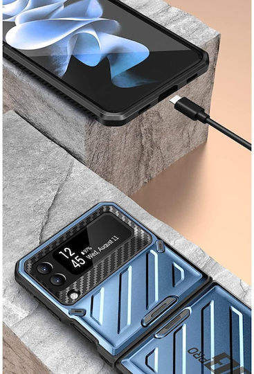 Supcase Beetle Pro С пълно покритие (360°) Пластмаса 2мм син металик (Galaxy Z Flip4)