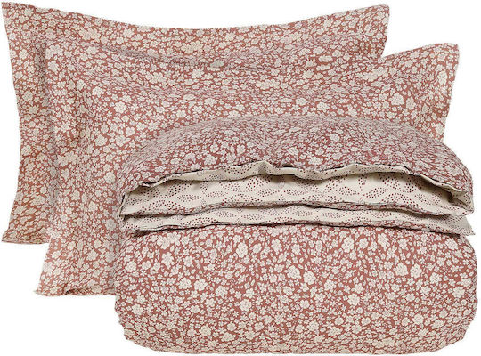 Das Home Bettwäsche-Set Halb-Doppel mit Gummiband 120x200+35cm. 9584 Rosa 3Stück