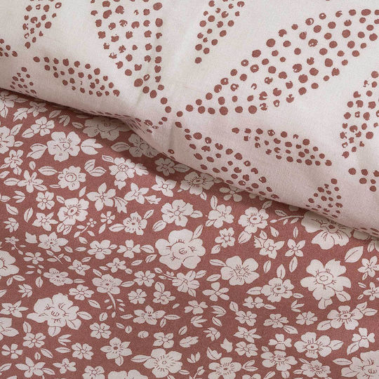 Das Home Bettwäsche-Set Halb-Doppel mit Gummiband 120x200+35cm. 9584 Rosa 3Stück