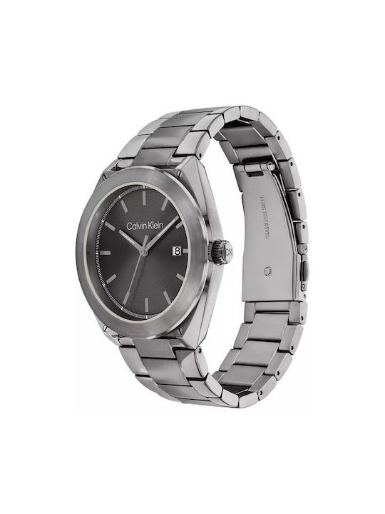 Calvin Klein Uhr Chronograph Batterie mit Silber Metallarmband