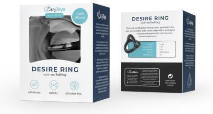 Easytoys Men Only Desire Ring Пръстен Петел Силикон Черен ET854BLK