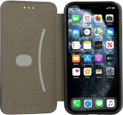 Vennus Elegance Книга Изкуствена кожа Черен (iPhone 14 Pro Max)