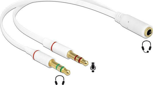DeLock Μετατροπέας 3.5mm male σε 3.5mm female Λευκό 1τμχ 65585