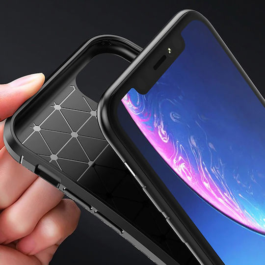 Vennus Carbon Elite Back Cover Σιλικόνης Μαύρο (iPhone 14 Pro Max)